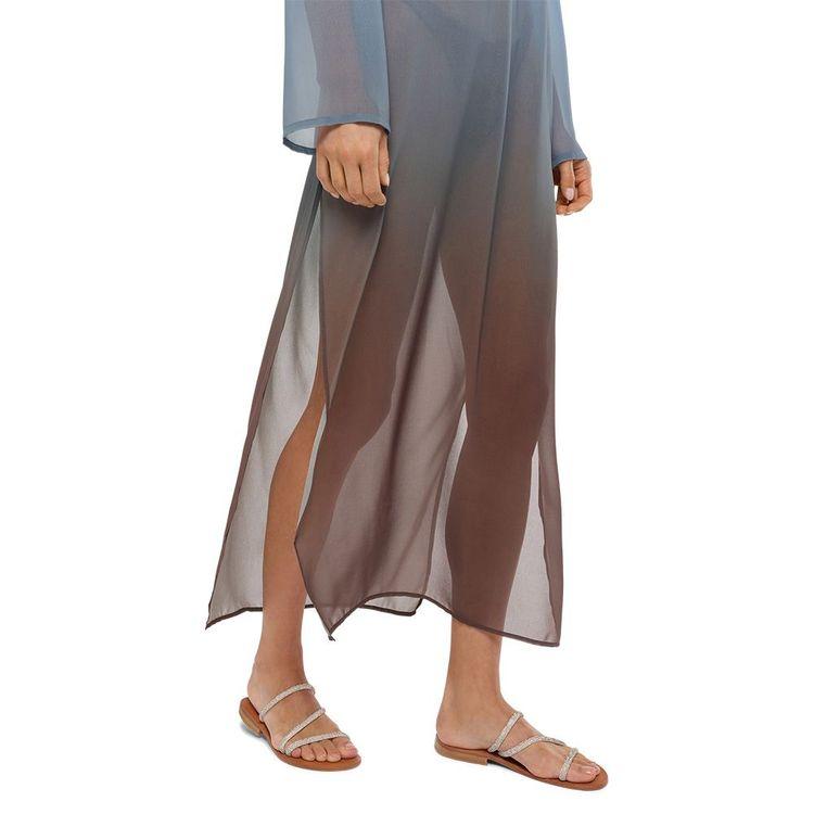 MC2 SAINT BARTH Agatha plavo-braon ombre maxi haljina