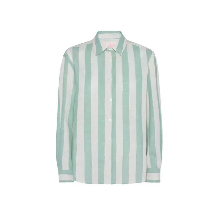 MC2 SAINT BARTH zeleno-bijela ženska košulja