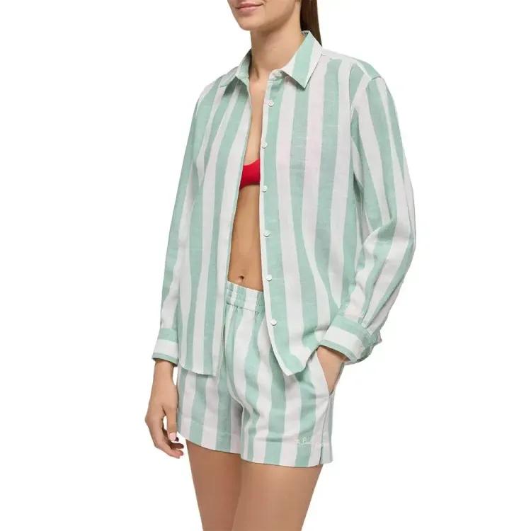 MC2 SAINT BARTH zeleno-bijela ženska košulja