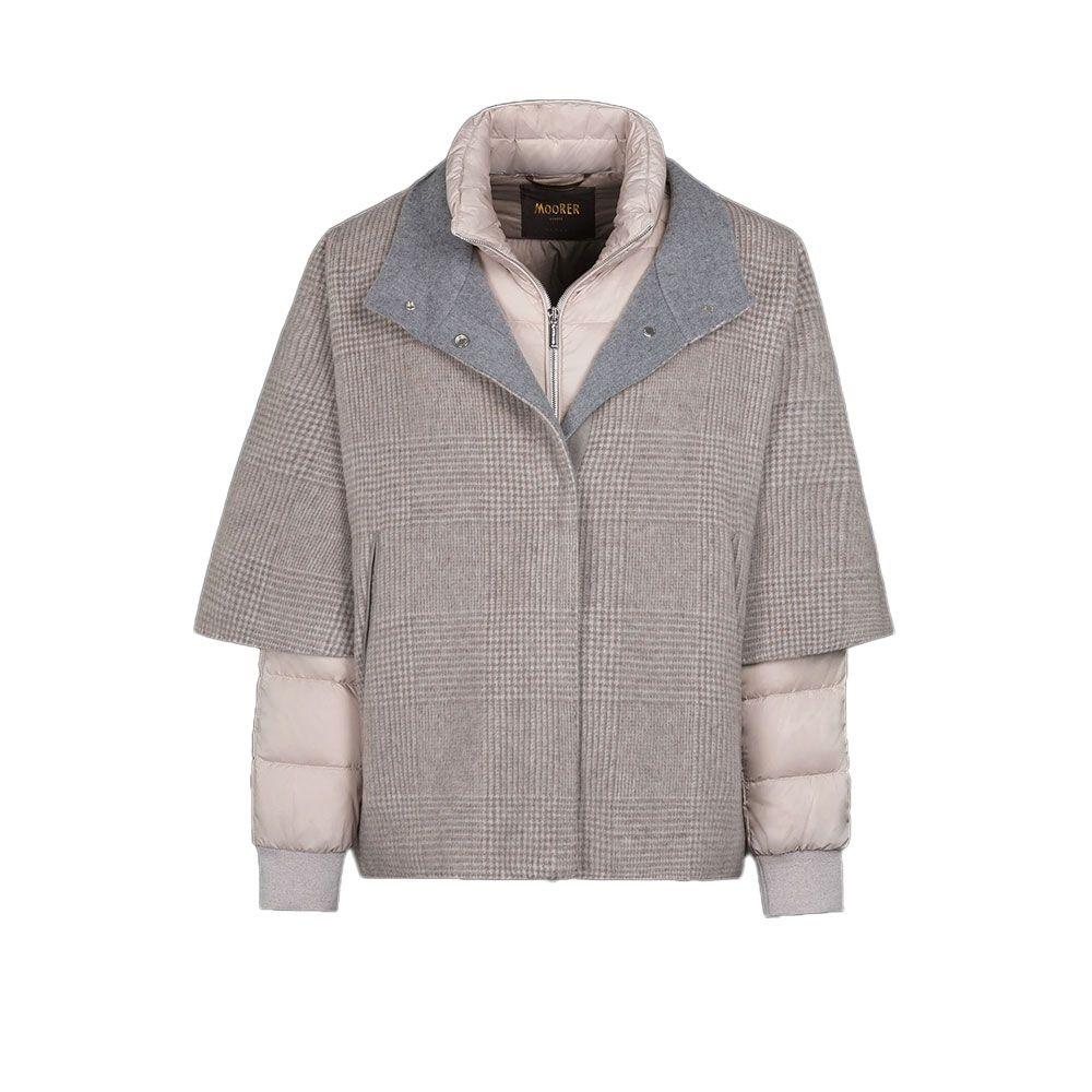 MOORER RESIA-DGA bež karo ženska štepana 2 u 1 jakna