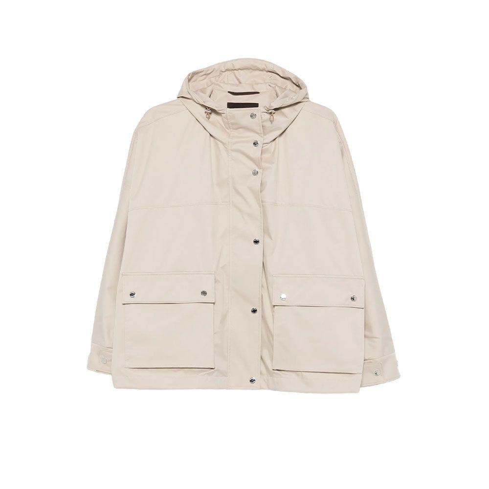 MOORER Maryana bež ženska jakna sa kapuljačom i džepovima