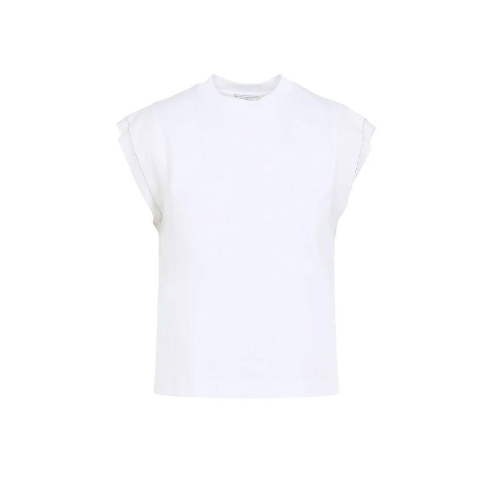 PESERICO bijela ženska majica sa karner rukavima