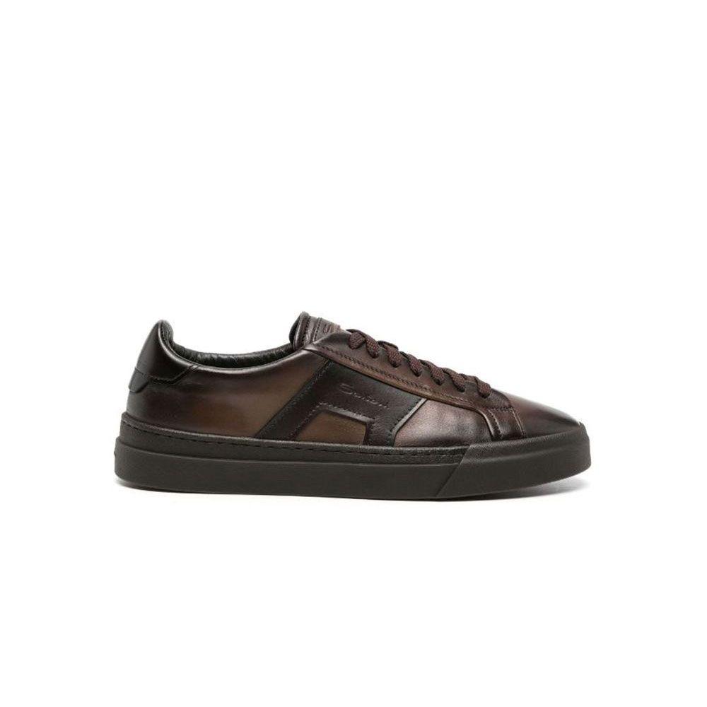 SANTONI tamno braon Double buckle muške nijansirane patike