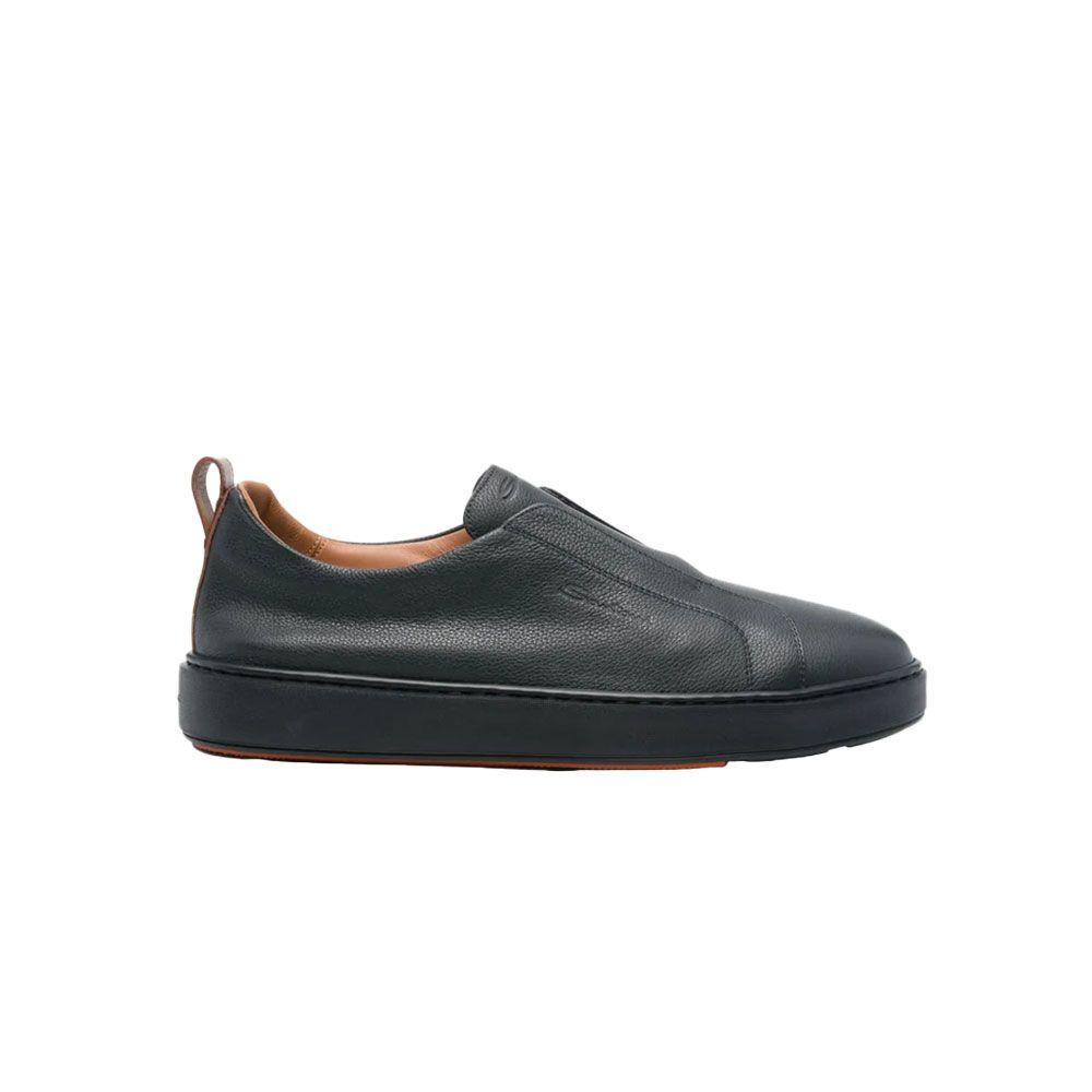 SANTONI teget muške slip-on patike od rađene kože