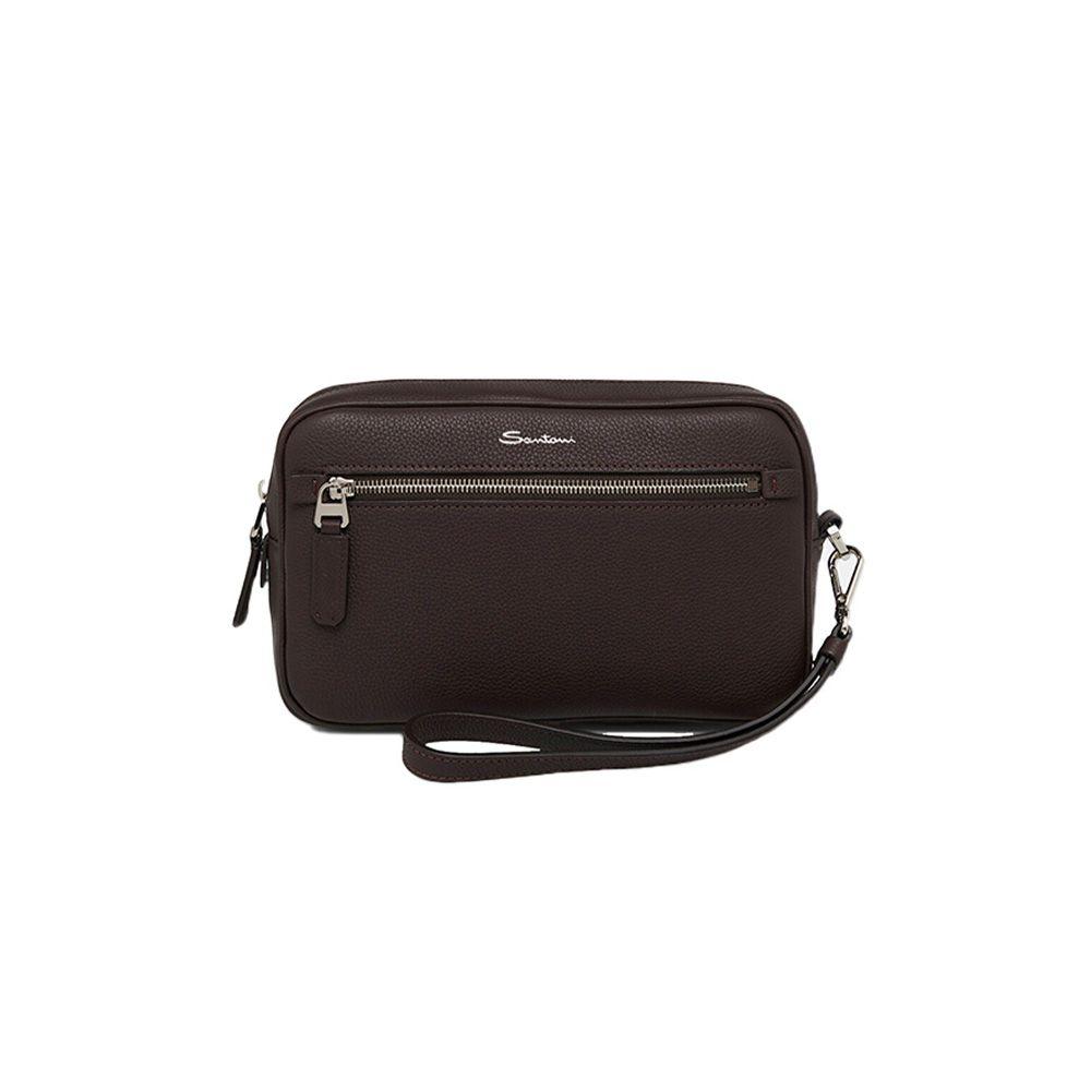 SANTONI tamno braon muška torba