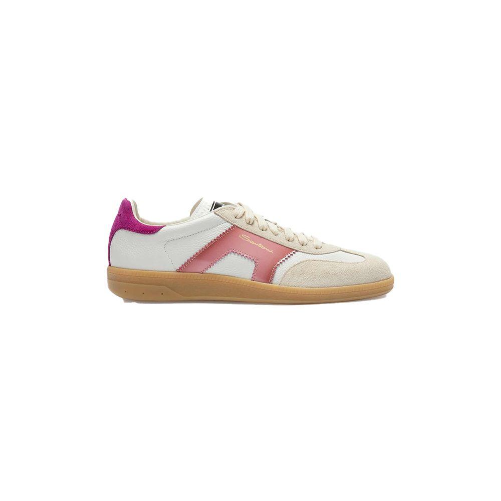 SANTONI Double Buckle Oly bijelo-roze ženske patike 