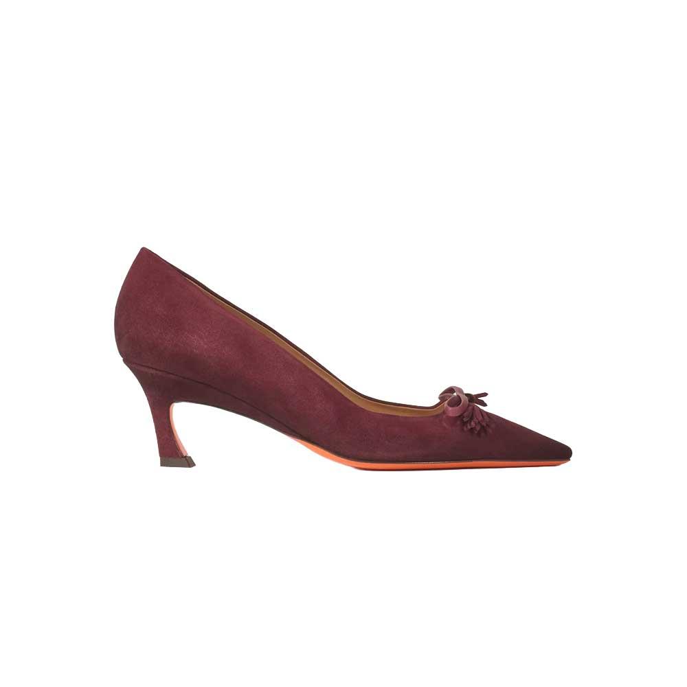 SANTONI bordo ženske salonke od prevrnute kože