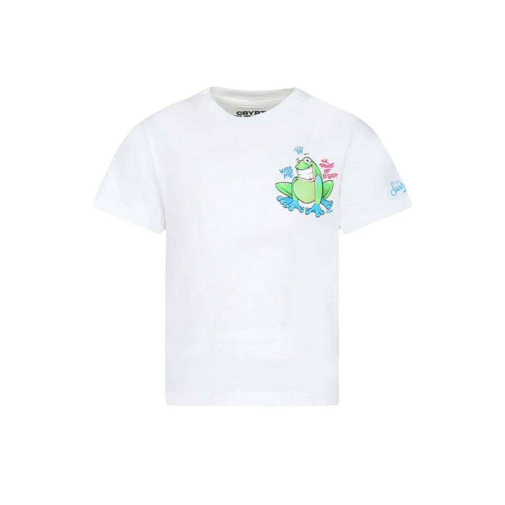 MC2 SAINT BARTH bijela dječija majica sa printom žabe