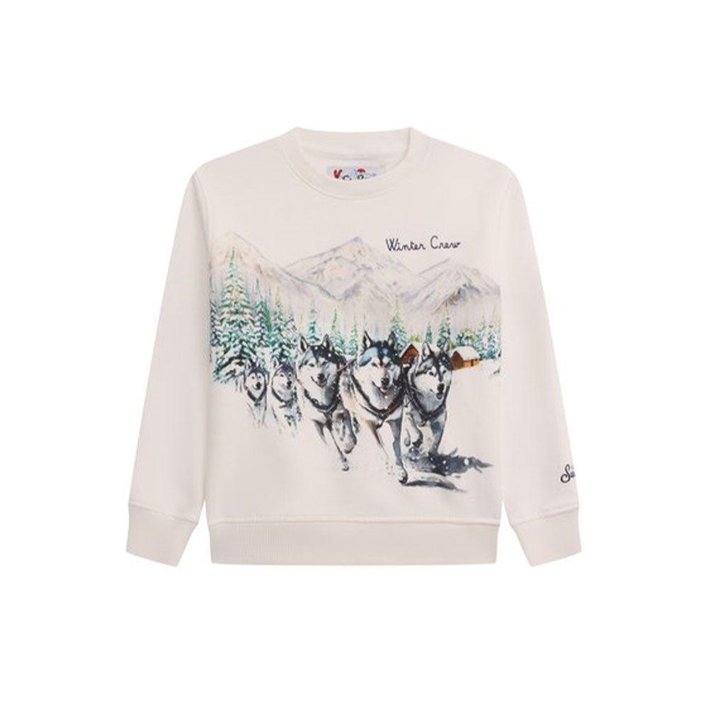 MC2 SAINT BARTH bijeli dječiji duks Winter Crew