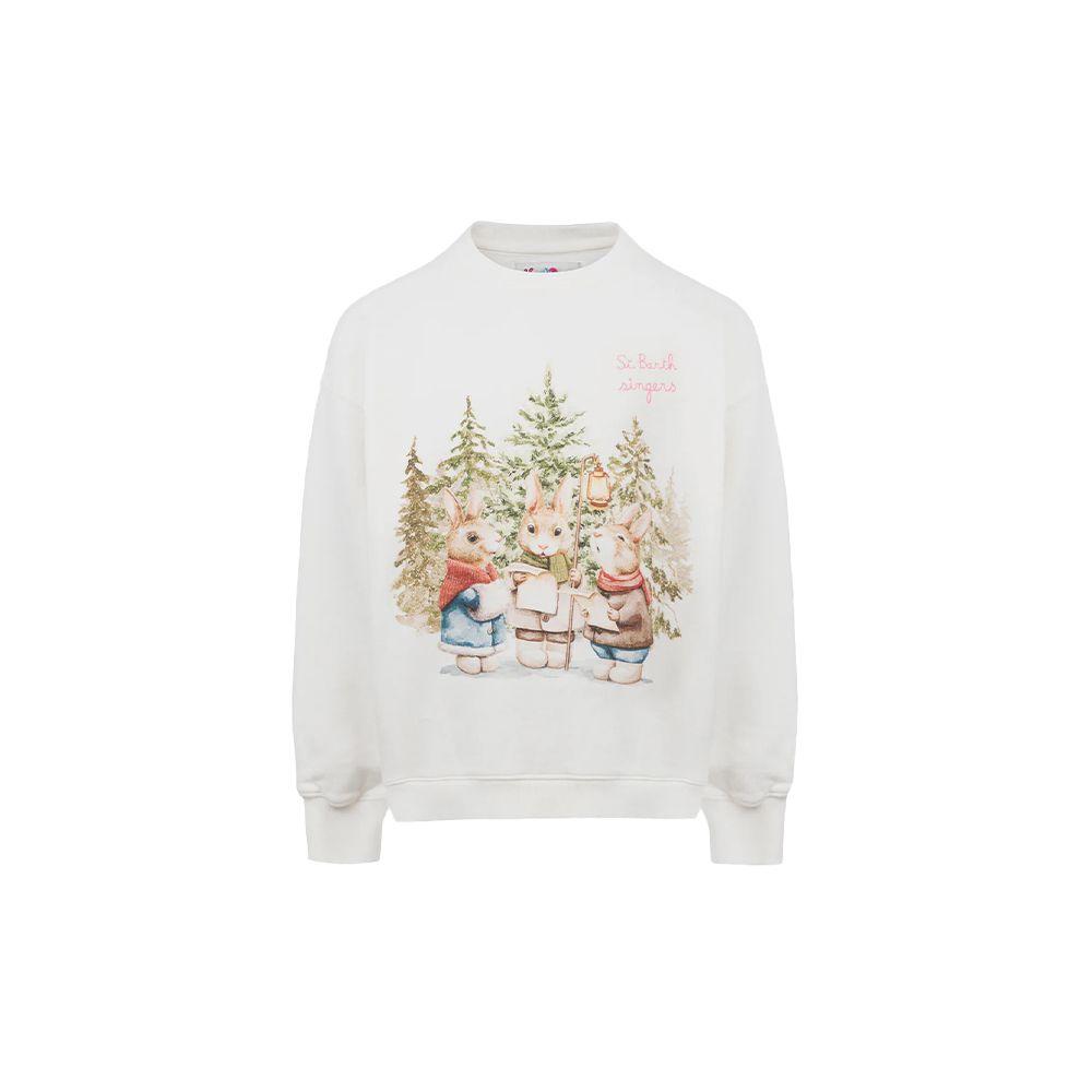 MC2 SAINT BARTH bijeli dječiji duks sa zečevima