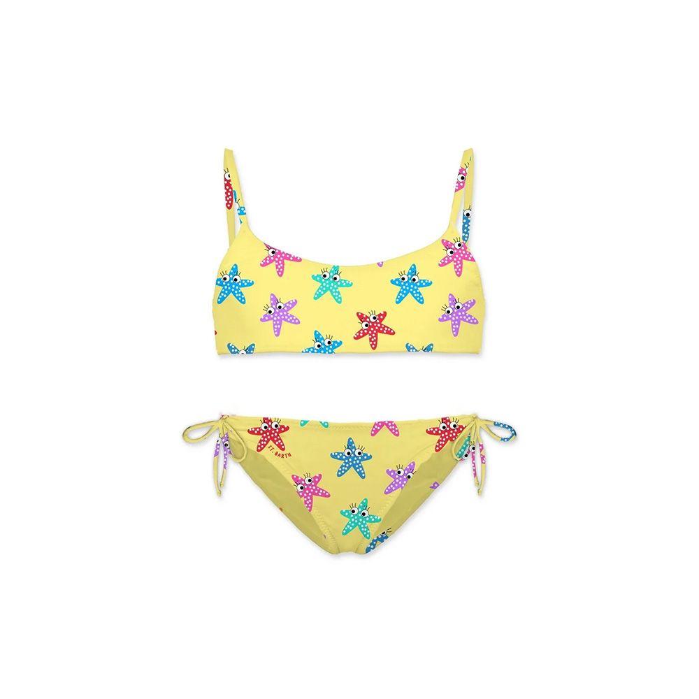MC2 SAINT BARTH žuti dječiji kupaći sa multikolor zvjezdicama