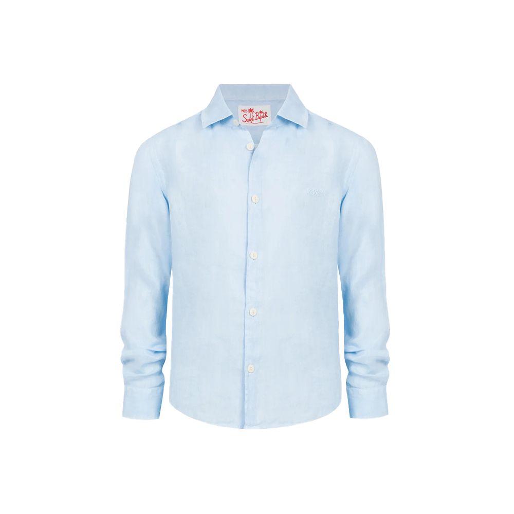 MC2 SAINT BARTH svijetlo plava lanena dječija košulja