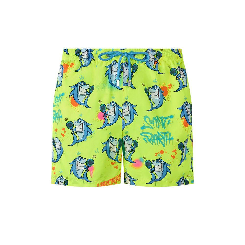 MC2 SAINT BARTH Shark fluo-zeleni dječiji šorts
