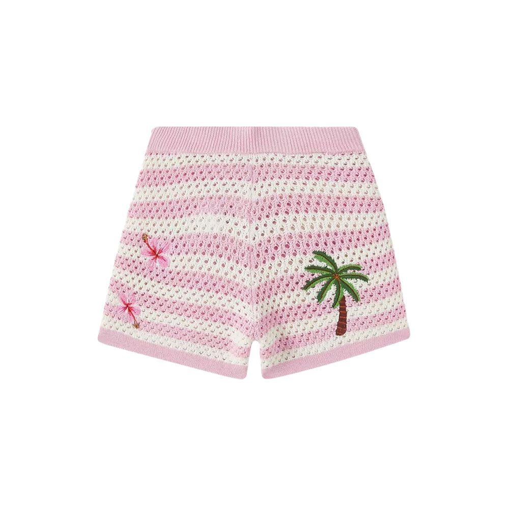 MC2 SAINT BARTH rozi dječiji pleteni šorts sa prugama