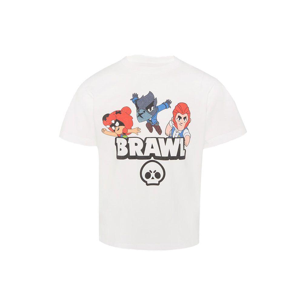 MC2 SAINT BARTH bijela dječija majica sa "Brawl" printom