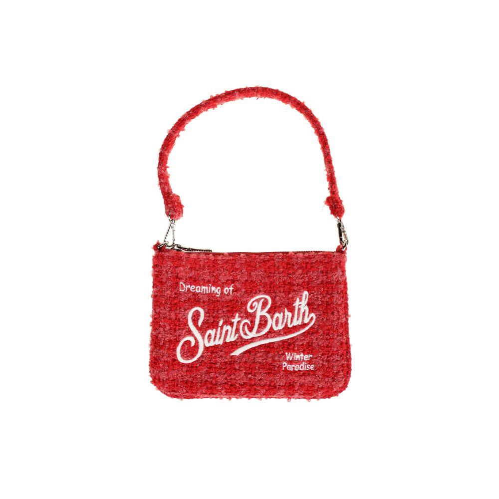 MC2 SAINT BARTH Parisienne Mini Tweed crvena tašna