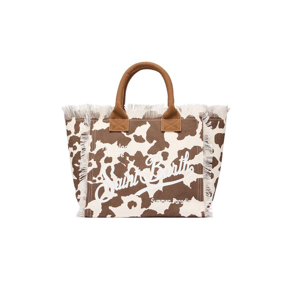 MC2 SAINT BARTH Vanity Cow Print braon-bijela ženska torba
