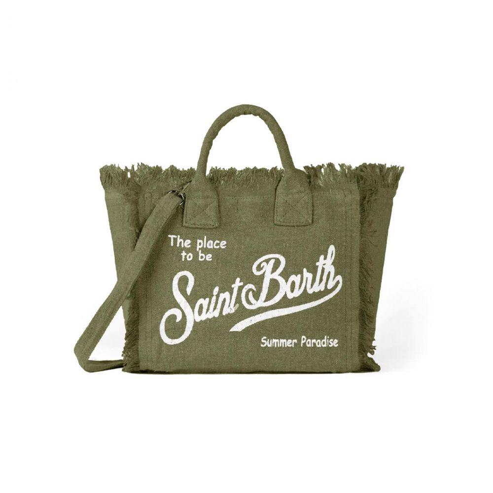 MC2 SAINT BARTH Vanity Mini maslinasta lanena ženska torba
