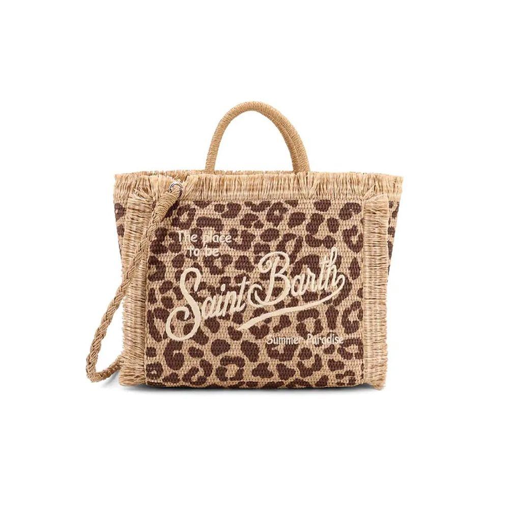 MC2 SAINT BARTH Colette Raffia Leopard bež ženska torba