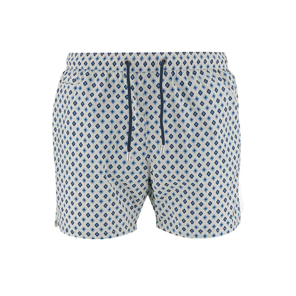 MC2 SAINT BARTH Comfort Light bijeli muški šorts sa mikro cvjetovima