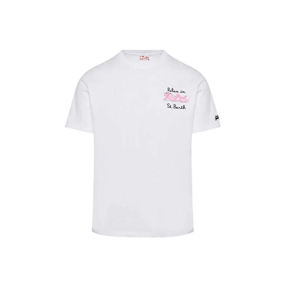 MC2 SAINT BARTH bijela muška majica sa Pink panterom i ispisom "Relax in St. Barth"