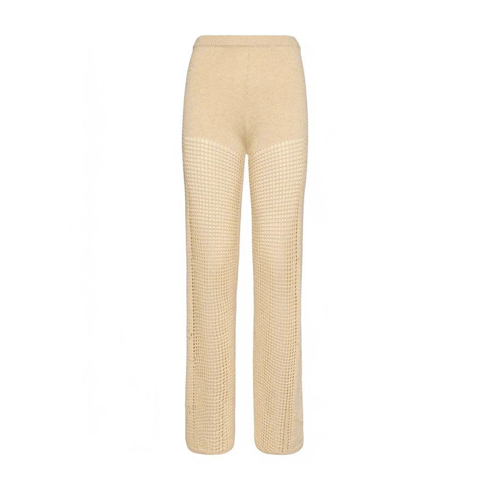 MC2 SAINT BARTH bež heklane ženske pantalone