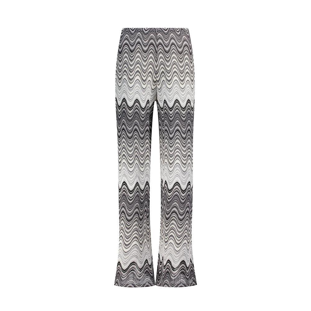 MC2 SAINT BARTH Amalia Sea Wave sive ženske pantalone sa suptilnim lurex sjajem