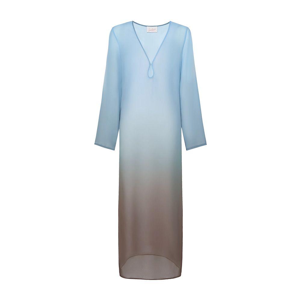 MC2 SAINT BARTH Agatha plavo-braon ombre maxi haljina