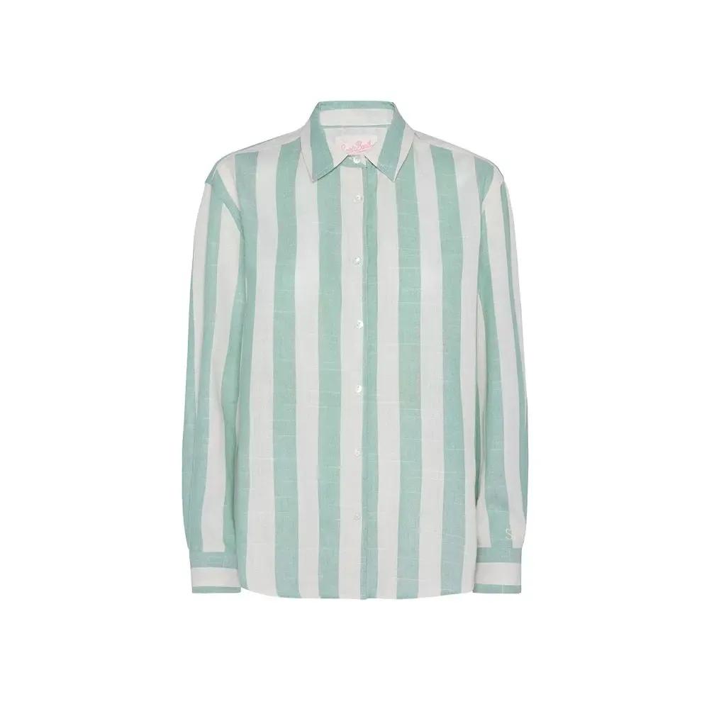 MC2 SAINT BARTH zeleno-bijela ženska košulja